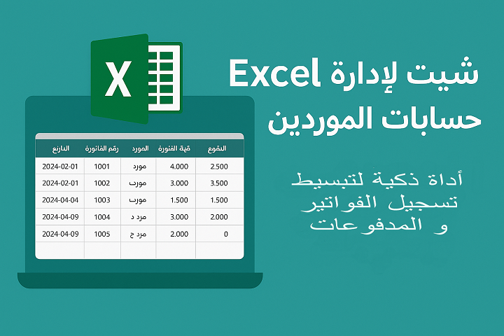 شيت Excel لإدارة حسابات الموردين