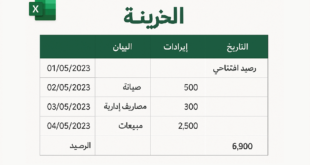 مكتبه المحاسب العربي | شيت Excel لحركة الخزينة أداة محاسبية لا غنى عنها