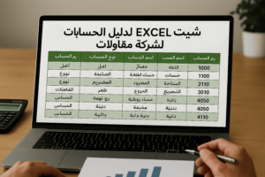 شيت Excel لدليل الحسابات لشركة مقاولات