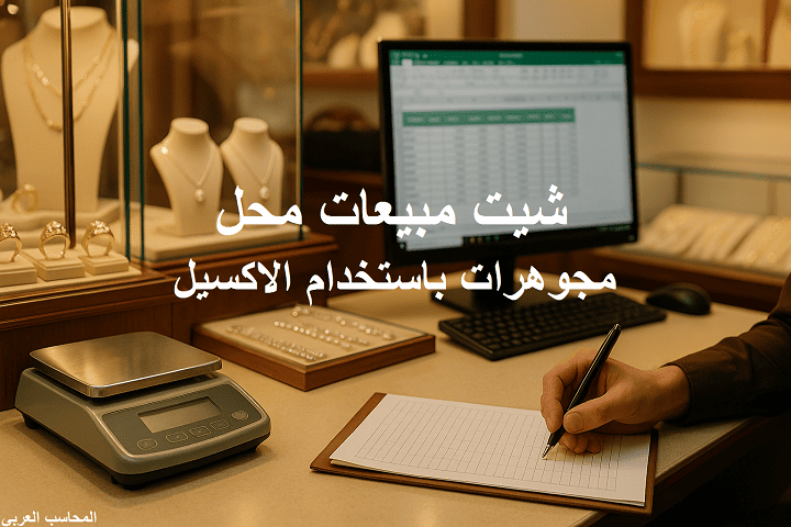 شيت مبيعات محل مجوهرات باستخدام الاكسيل