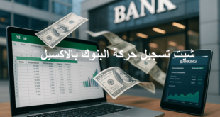 شيت تسجيل حركة البنوك بالاكسيل