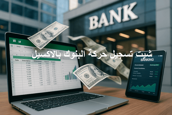 شيت تسجيل حركة البنوك بالاكسيل