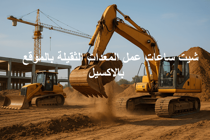 شيت ساعات عمل المعدات الثقيلة بالموقع بالاكسيل