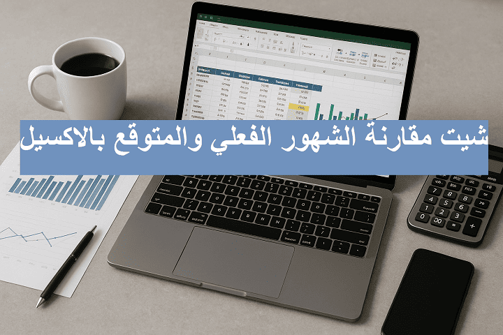 شيت مقارنة الشهور الفعلي والمتوقع بالاكسيل