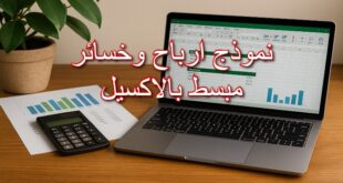 مكتبه المحاسب العربي | نموذج ارباح وخسائر مبسط بالاكسيل
