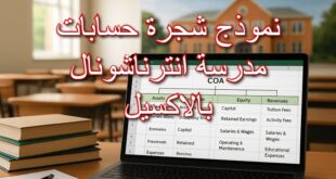 نموذج شجرة حسابات مدرسة انترناشونال بالاكسيل