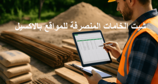 شيت الخامات المنصرفة للمواقع بالاكسيل