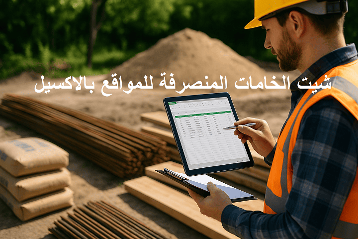 شيت الخامات المنصرفة للمواقع بالاكسيل