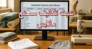 شيت تكاليف مصنع ملابس