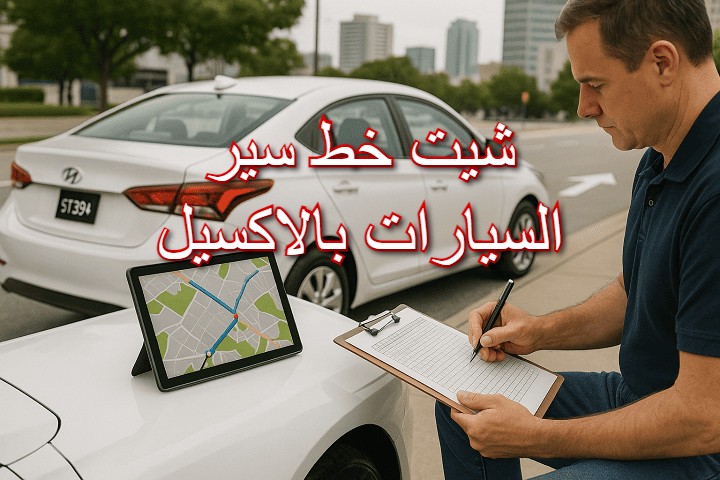 شيت خط سير السيارات بالاكسيل
