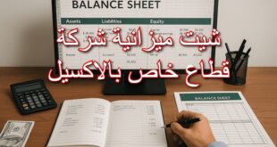شيت ميزانية لشركة قطاع خاص بالاكسيل