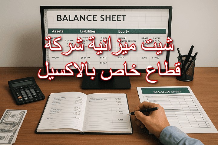 شيت ميزانية لشركة قطاع خاص بالاكسيل