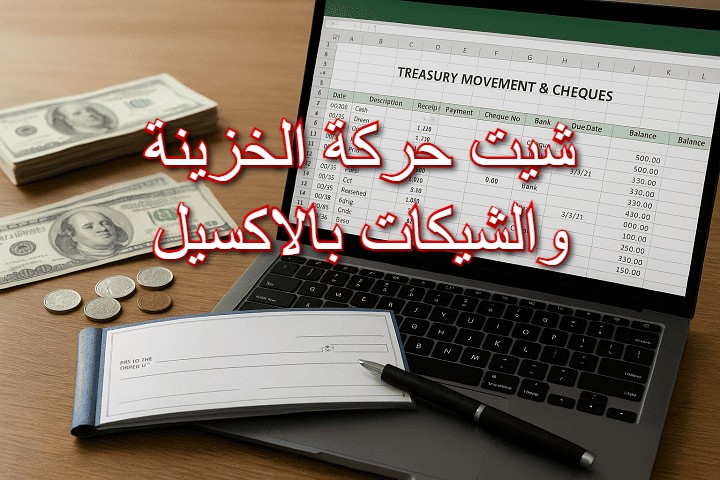 شيت حركة الخزينة والشيكات بالاكسيل