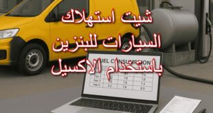 شيت استهلاك السيارات للبنزين باستخدام الاكسيل