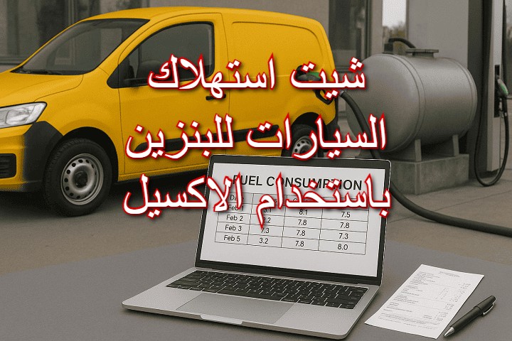 شيت استهلاك السيارات للبنزين باستخدام الاكسيل