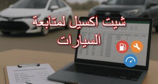 شيت اكسيل لمتابعة السيارات